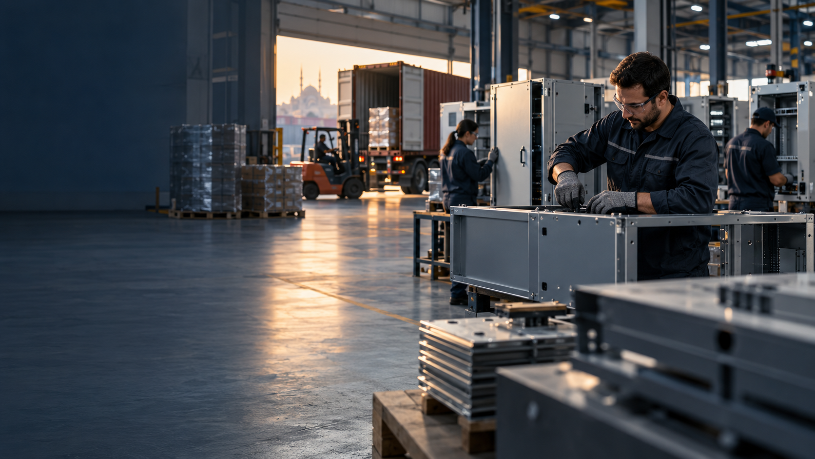 Precision fabricated components being prepared in a modern production facility